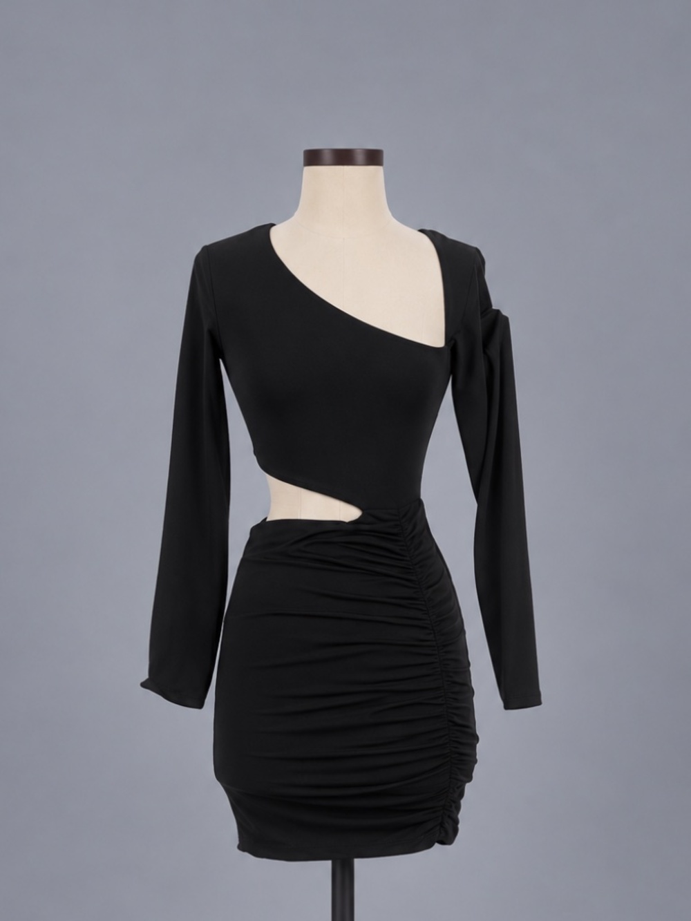 Hello Molly Black Cutout Ruched Mini Dress – Size S – NWT